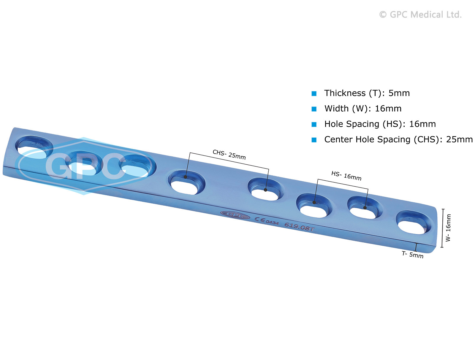 Dynamic Self Compression Plate, 4.5 mm - Broad