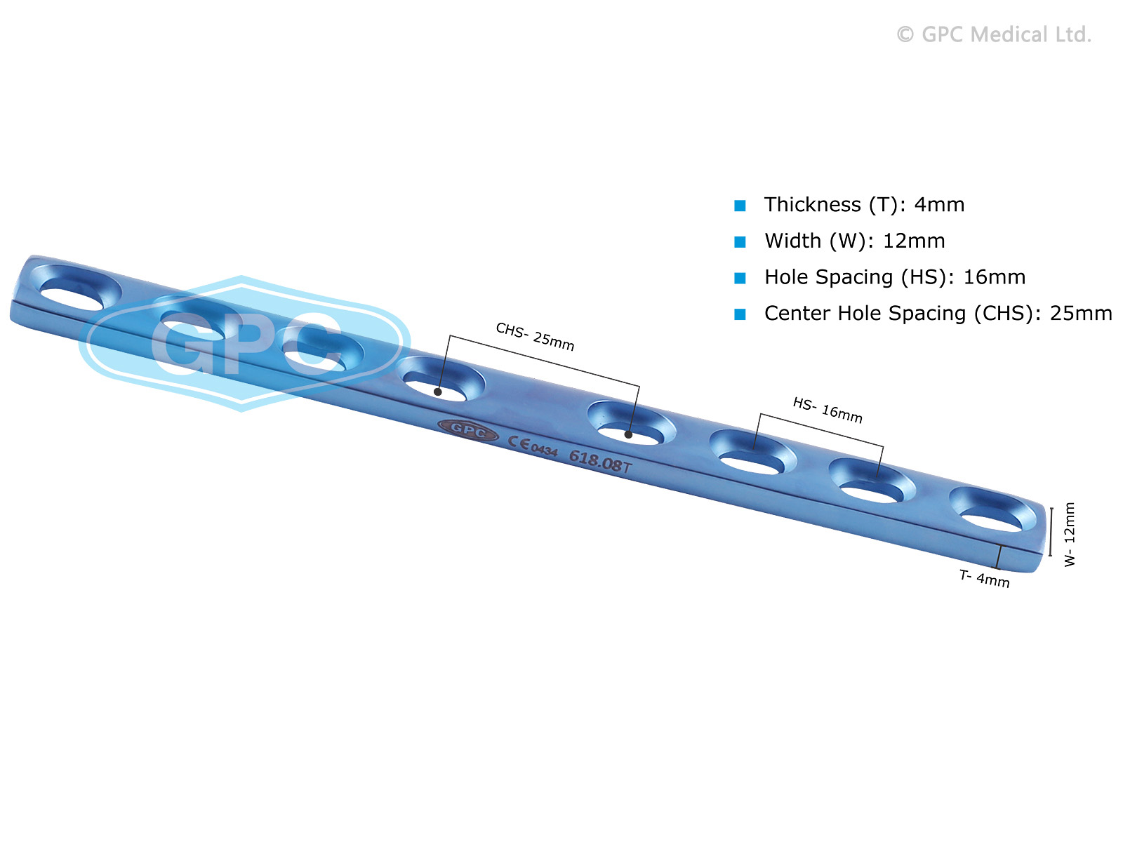 Dynamic Self Compression Plate, 4.5 mm - Narrow