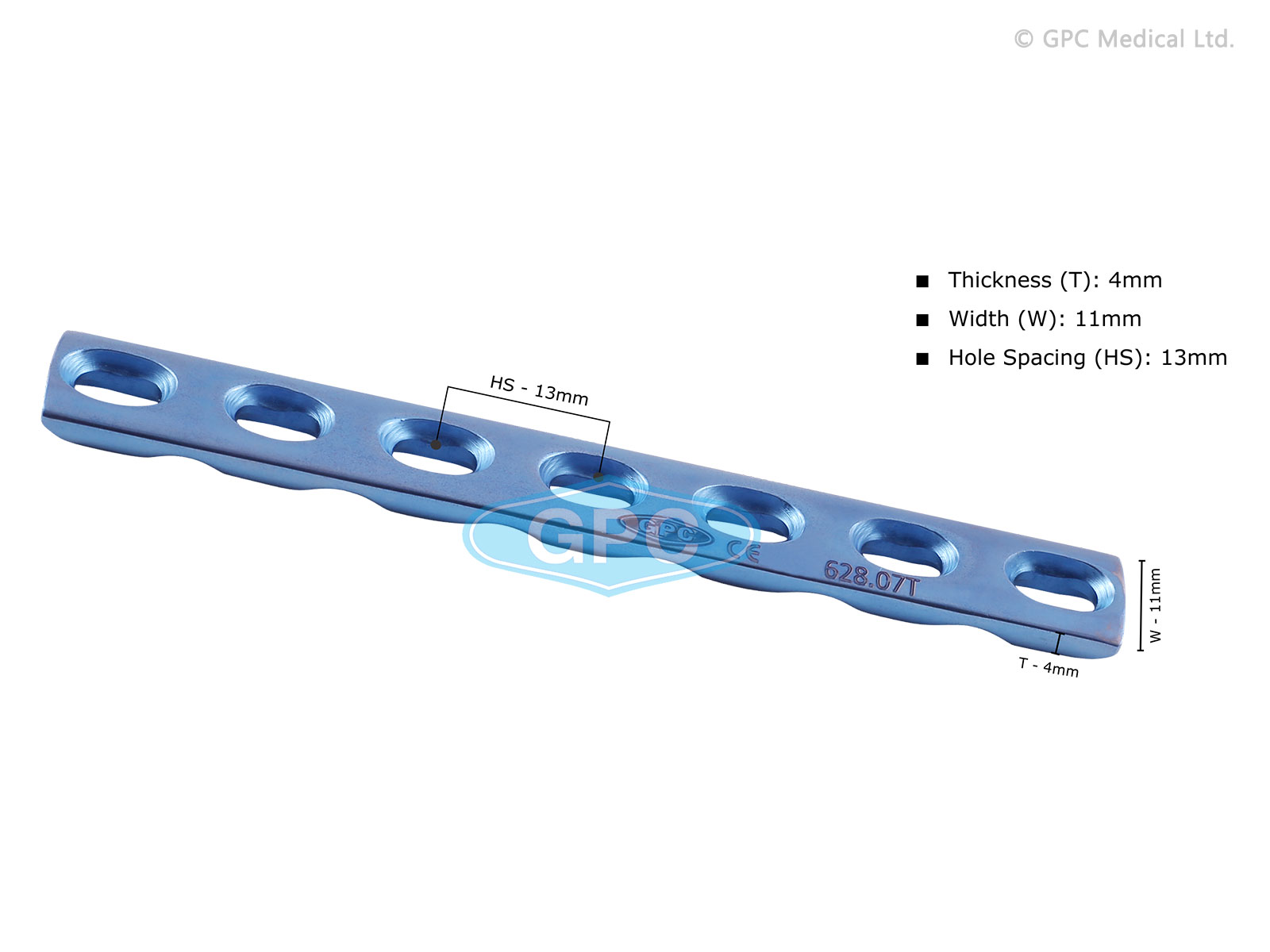 Limited Contact Dynamic Compression Plate (LC-DCP), 3.5 mm