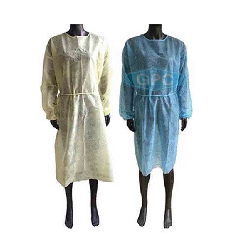 Waterproof PP+PE Isolation Gown with Knitted Cuff