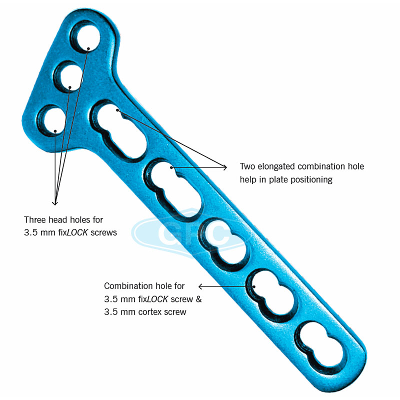 fix<em>LOCK</em> T-Plate Oblique, 3.5 mm