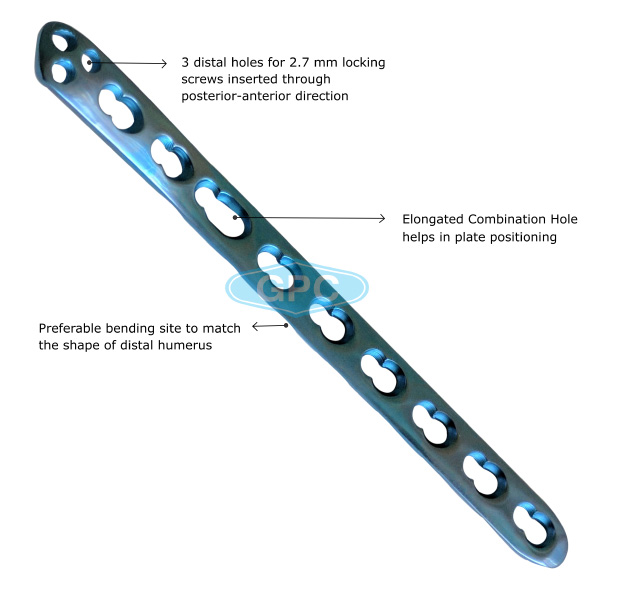 fix<em>LOCK</em> Distal Humerus  Plate, 2.7 mm/3.5 mm