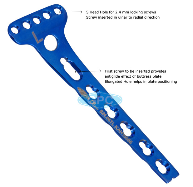 fix<em>LOCK</em> Distal Radius  Buttress Plate, 2.4 mm